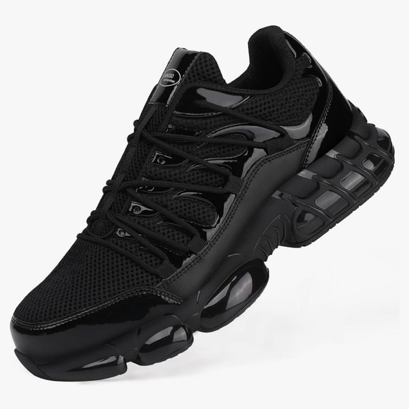 Men’s Steel Toe Work Shoes – Size 8 – Black – Lightweight & Slip-Resistant - Picture 1 of 7